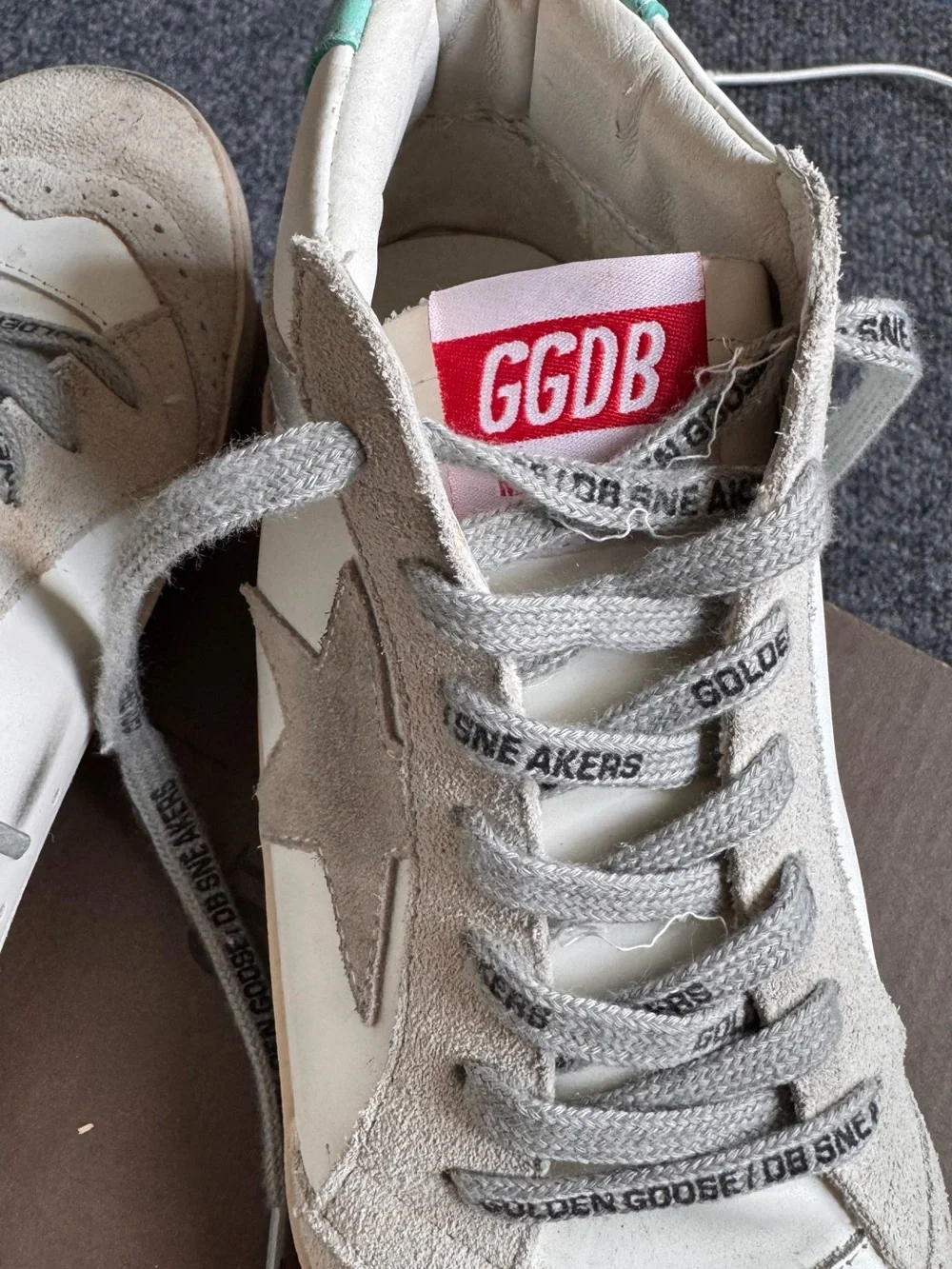 Golden Goose Mid Star High Top Sneakers White Silver Glitter EU 38 Distressed - Picture 8 of 10